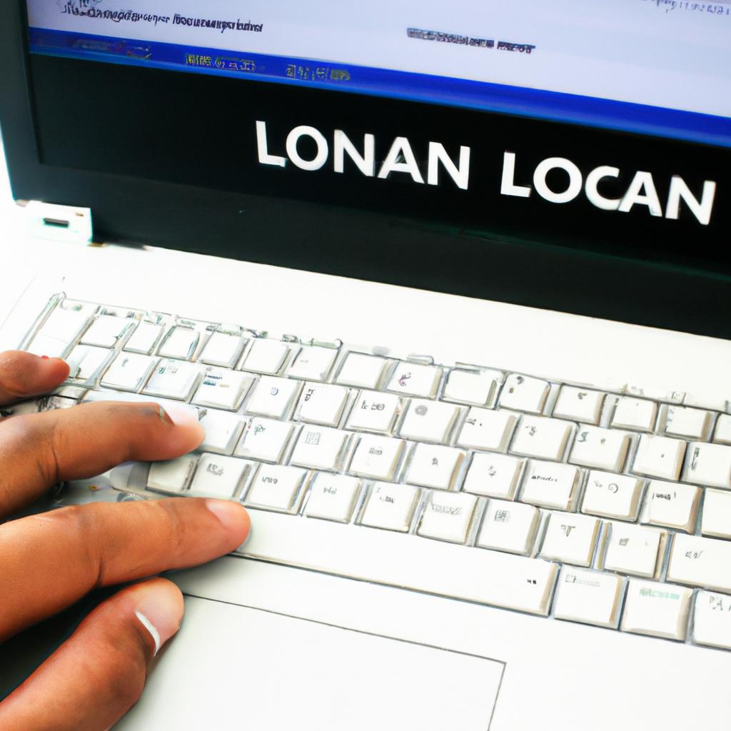 Person using online loan service